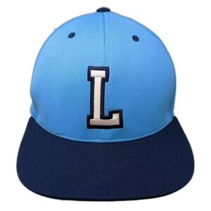 Boombah Blue Baseball Cap XL Embroidered Letter L Flat Brim Fitted Athletic Hat